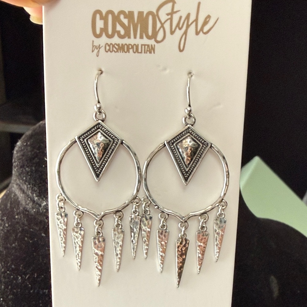 Cosmopolitan Silver and‎ Gold Geometric Earrings